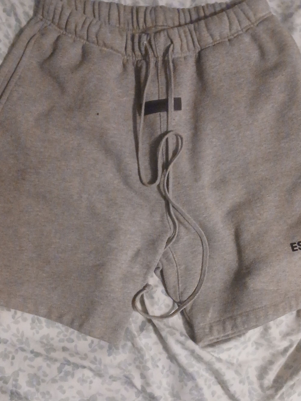 Fear of God Men's Light Gray Drawstring Athletic Shorts